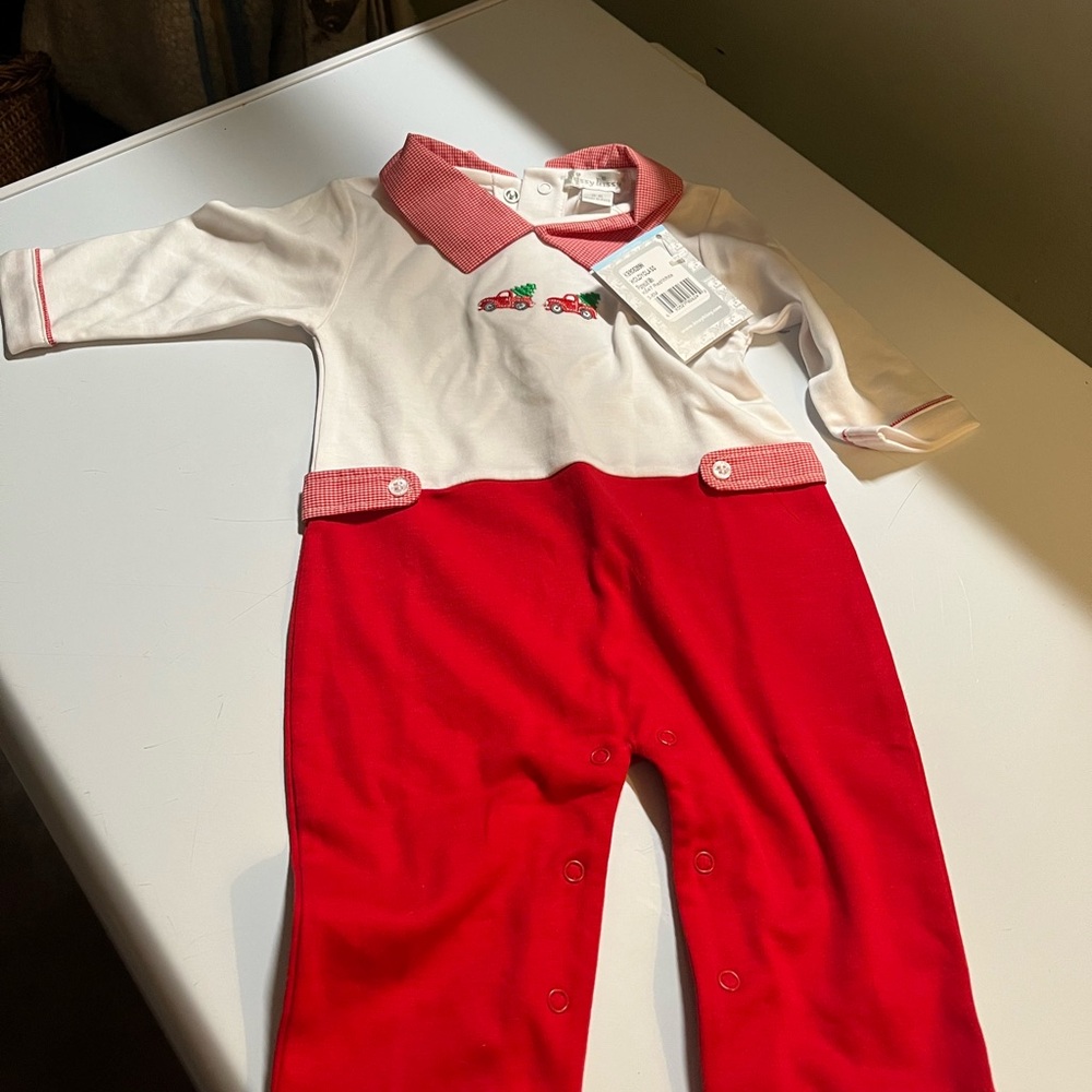 Kissy Kissy Red and White Kids Footie